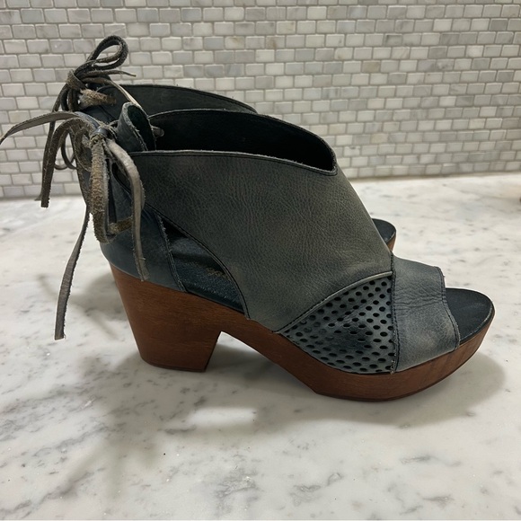 FREE PEOPLE wood heel tie bootie heels - Picture 8 of 12